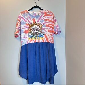 Sublime dress up cycle tie dye sun sheer bottom gauze like material